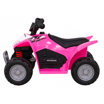 Quad Honda 250X TRX na akumulator Różowy + Klakson + LED + Ekoskóra